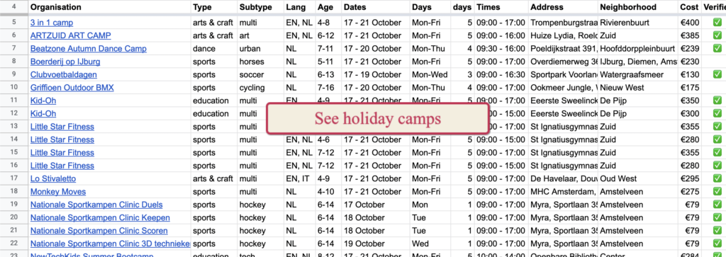 open vacation camps for kids in amsterdam fall vacation 2022