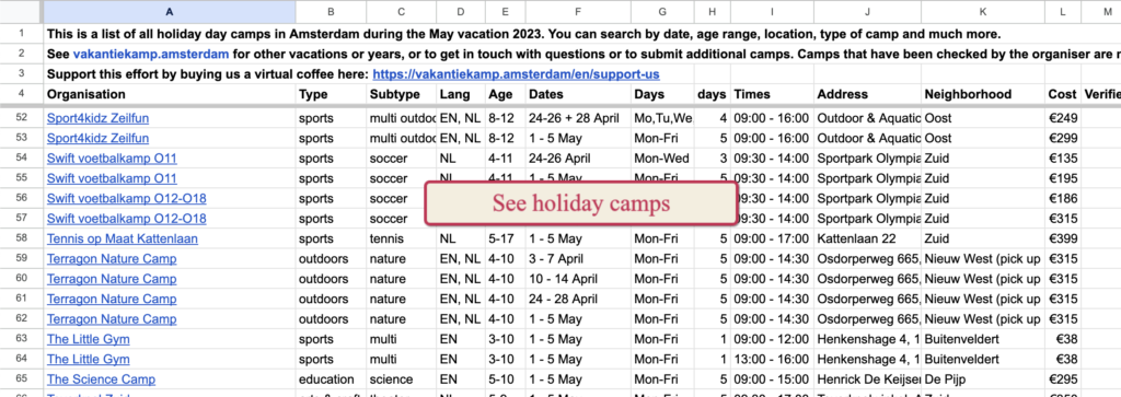 open vacation camps for kids in amsterdam may vacation 2023