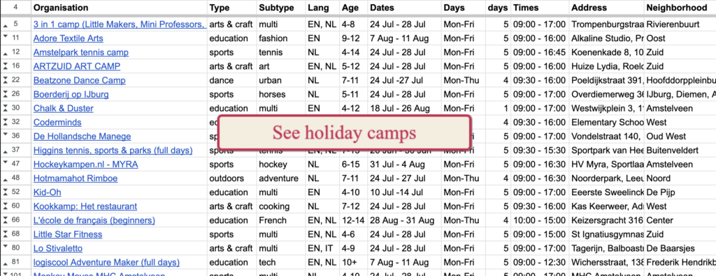 open vacation camps for kids in amsterdam summer vacation 2023