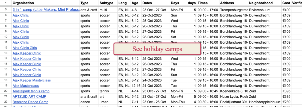 open vacation camps for kids in amsterdam fall vacation 2023