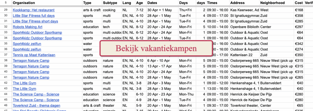 bekijk alle vakantiekampen voor kinderen in amsterdam meivakantie 2026