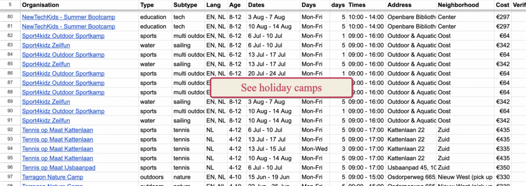 open vacation camps for kids in amsterdam summer vacation 2026